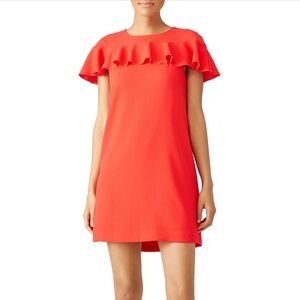 Trina Turk Orange Splash Ruffle Mini Dress